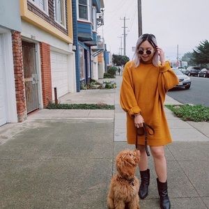 Mustard Yellow Sweater Dress